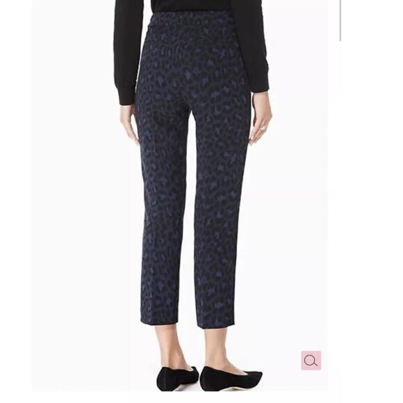 KATE SPADE Pants 10 Navy Leopard Wild Ones Career - Picture 3 of 9